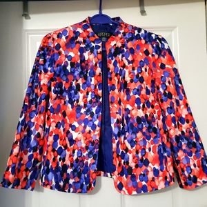 Kasper Dress Jacket Blazer floral watercolor print